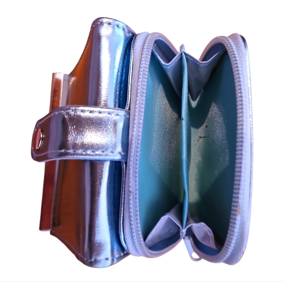 Metallic Blue Wallet With Coin Pouch, Card Holders, Tri-fold - Picture 11 of 11